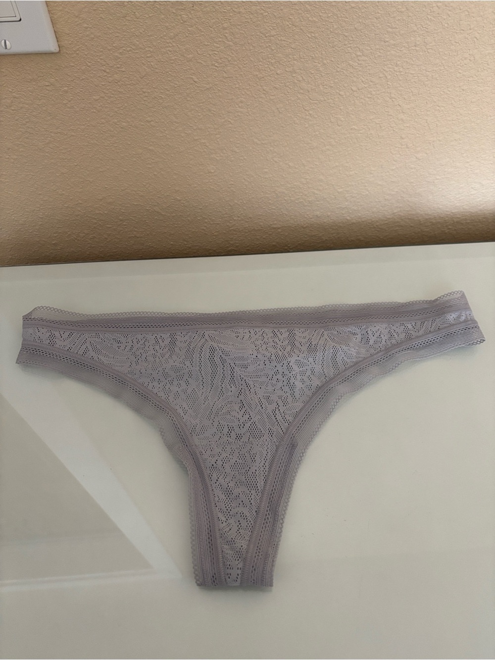 Soma Stretch Lace Thong Panty - Light Lavender